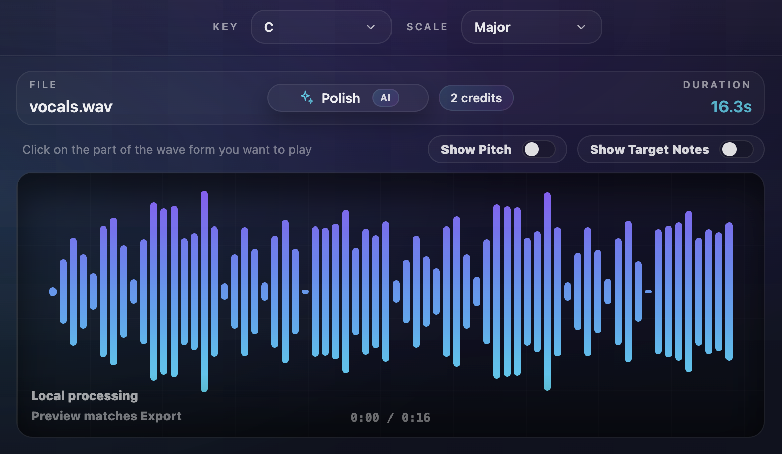 AI Polish results and change list UI